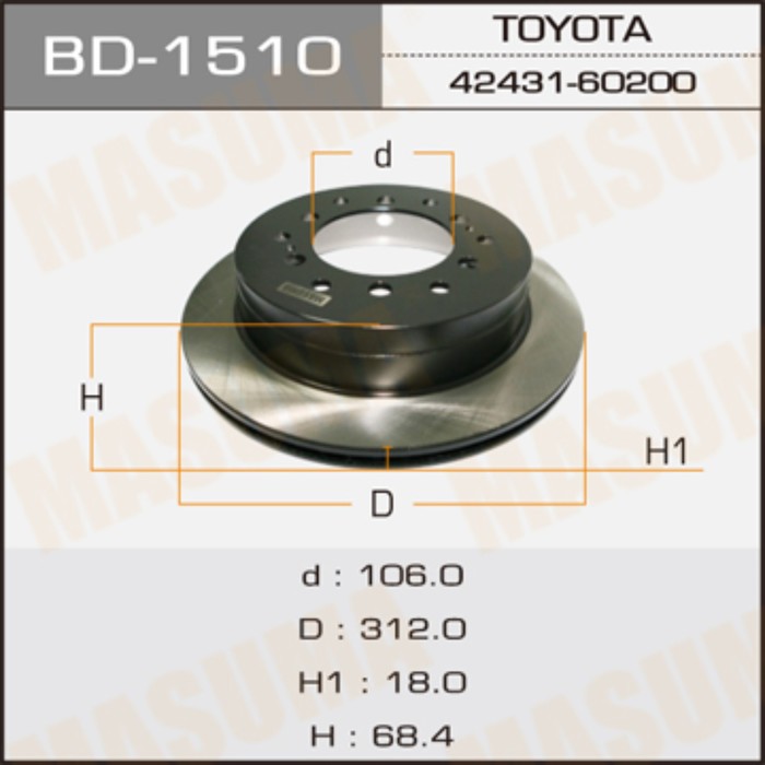 Диск тормозной MASUMA BD1510