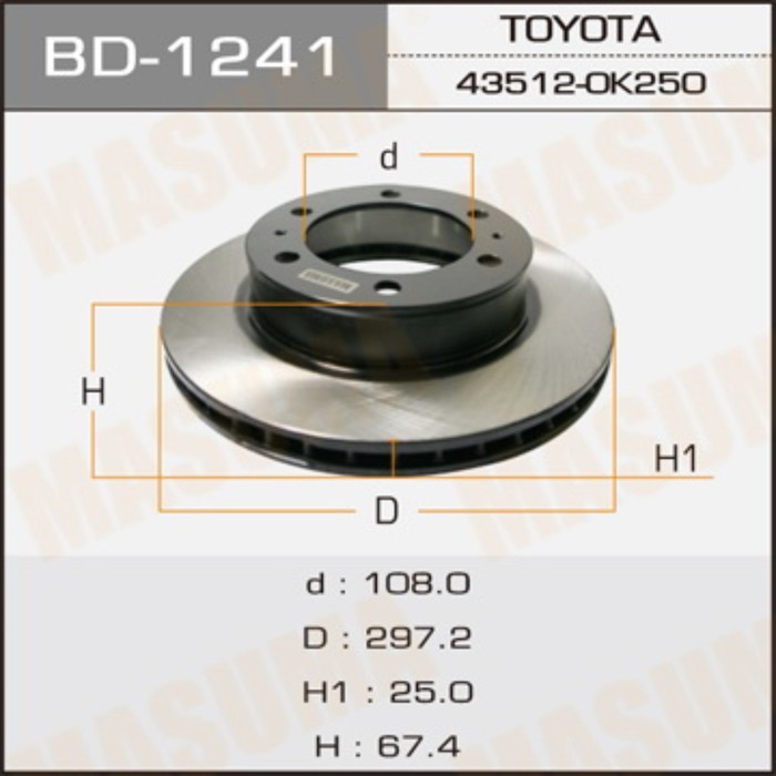 Диск тормозной MASUMA BD1241
