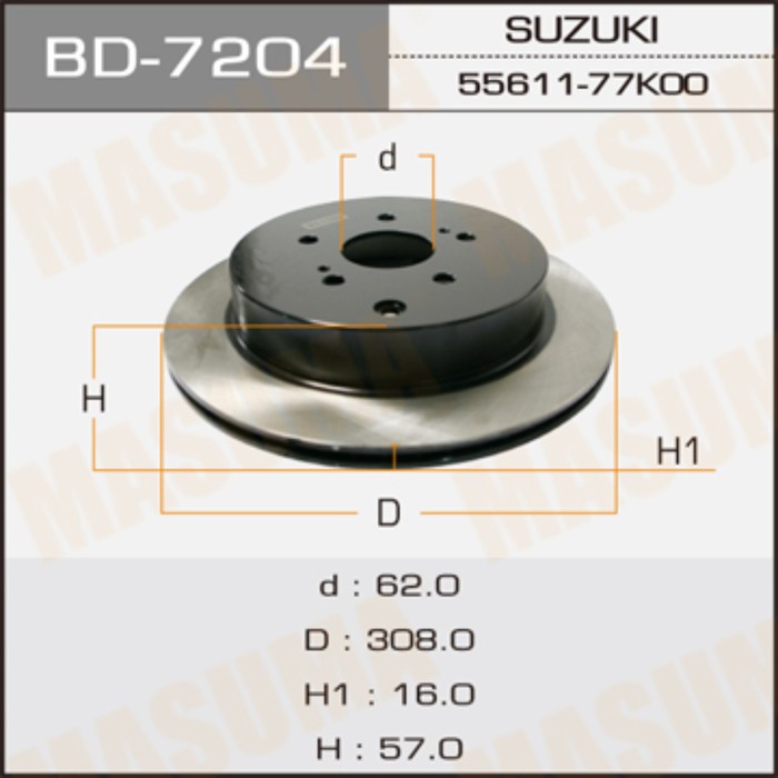 Диск тормозной MASUMA BD7204