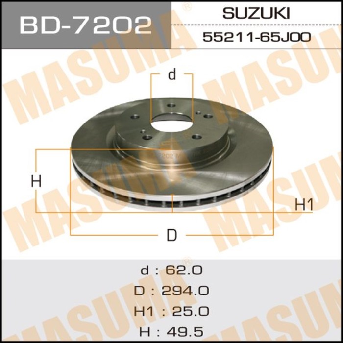 Диск тормозной MASUMA BD7202