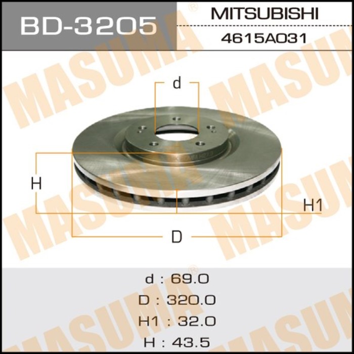 Диск тормозной MASUMA BD3205