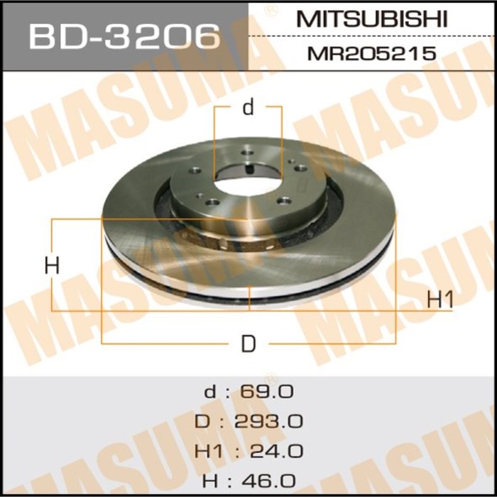 Диск тормозной MASUMA BD3206