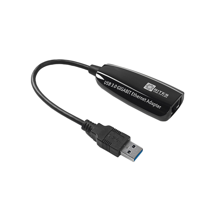 Кабель-адаптер 5bites, USB3.0 - RJ45 10/100/1000 Мбит/с, 10см, черный