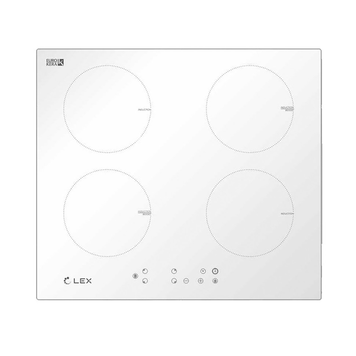 Варочная поверхность Lex EVI 640-1 WH, индукционная, 4 конфорки, белое стекло