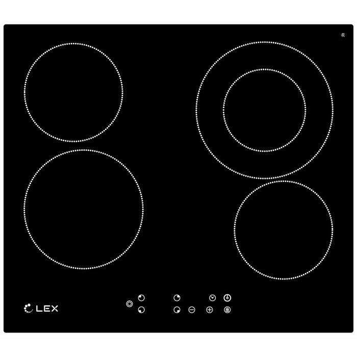 Варочная поверхность Lex EVH 641 BL, электрическая, черное стекло
