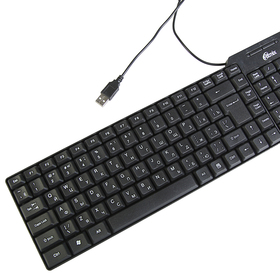 Клавиатура Ritmix RKB-100, проводная, мембранная, 102 клавиши, USB, чёрная