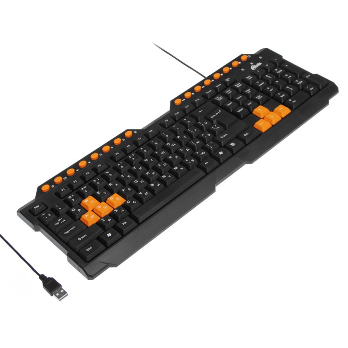 Клавиатура Ritmix RKB-151, игровая, проводная, мембранная, 104+16  клавиш, USB, чёрная