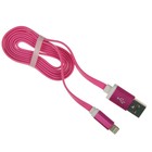 Кабель Krutoff, Lightning - USB, плоский, 1 А, 1 м, розовый Кабель Krutoff, Lightning - USB, плоский, 1 А, 1 м, розовый