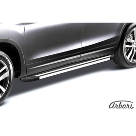 Защита штатных порогов алюминиевый профиль Arbori "Luxe Black" 1700 черная Chery TIGGO 5 2014-