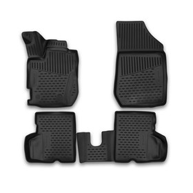 Коврики 3D в салон Renault Kaptur, 04/2016-2020, полиуретан, набор 4 шт 1950617