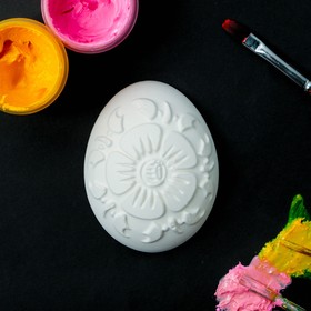 Фигура под роспись "Яйцо с цветами" 7х5см