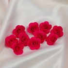 Набор цветов для  декора "Роза", из фоамирана, D= 3 см, 10 шт, красный - фото 446093