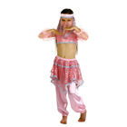 Карнавальный костюм "Ясмин", повязка, топ с рукавами, штаны, цвет розовый, р-р 30, рост 110-116 см - фото 906451