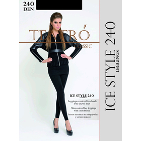 Легинсы женские из микрофибры с ворсом Ice Style leggings 240 цвет чёрный (nero), размер 3