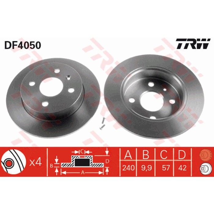 Диск тормозной TRW DF4050