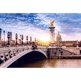 Фотообои "Александровский мост мира в Париже" M 697 (2 полотна), 200х135 см