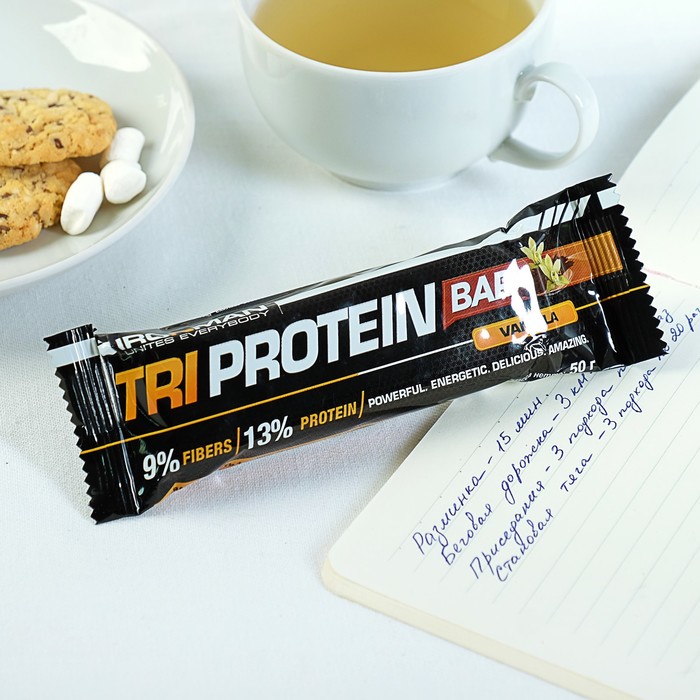 Батончик Ironman TRI Protein Bar, ваниль, тёмная глазурь, 50 г