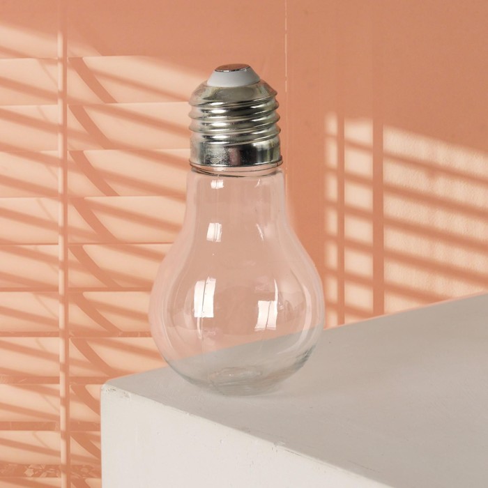 Бутылочка для хранения «Лампочка», 80 мл, цвет серебряный