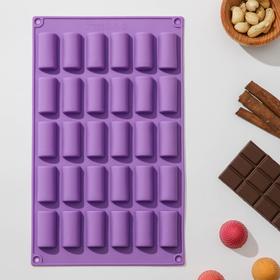 Форма для шоколада Доляна «Батончик», 27,5×17,5 см, 30 ячеек (4×2×1,5 см), без выбора цвета