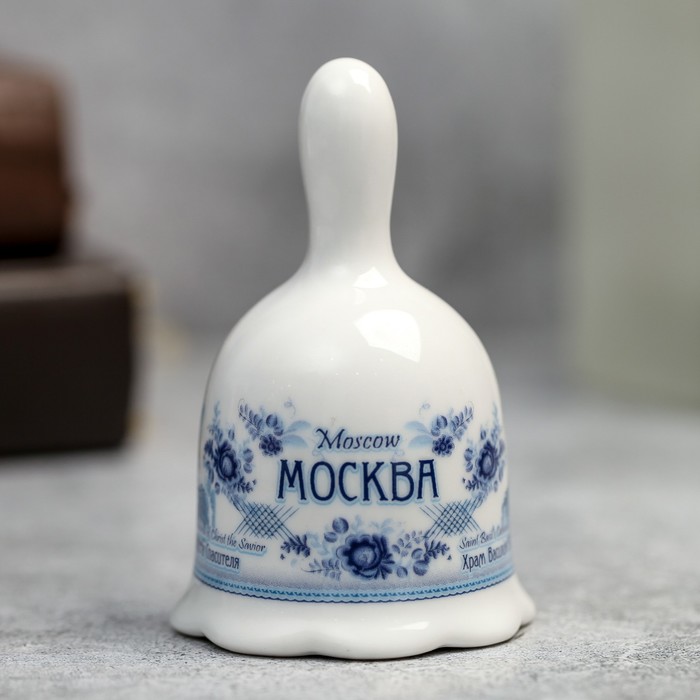 Колокольчик «Москва» (гжель), 5.5 х 9.5 см