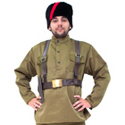 Карнавальный костюм "Партизан", кубанка, гимнастёрка, портупея, брюки, р-р 50-52, рост 180-190 см