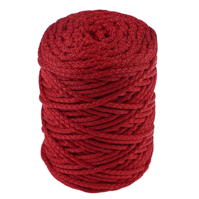 Шнур для вязания с сердечником 100% полиэфир, ширина 5 мм 100м/550гр (115 красный) - фото 4967096