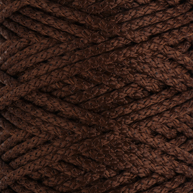 Шнур для вязания с сердечником 100% полиэфир, ширина 5 мм 100м/550гр (146 коричневый) - фото 7140380