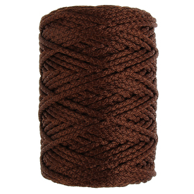 Шнур для вязания с сердечником 100% полиэфир, ширина 5 мм 100м/550гр (146 коричневый) - фото 7140381