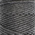 Шнур для вязания без сердечника 100% хлопок, ширина 3мм 100м/200гр (2101 т. серый) - фото 79061893