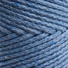 Шнур для вязания без сердечника 100% хлопок, ширина 3мм 100м/200гр (2106 голубой) - фото 7140415