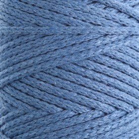 Шнур для вязания без сердечника 100% хлопок, ширина 3мм 100м/200гр (2175 джинс)