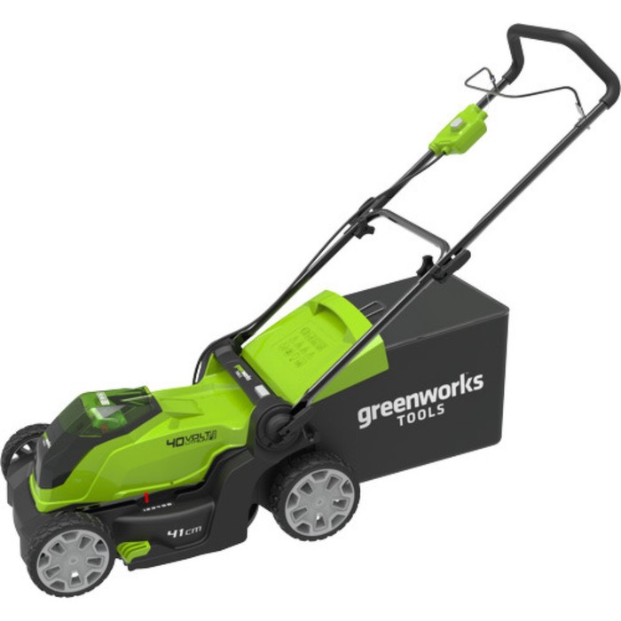 Газонокосилка GreenWorks 2504707VB, аккум., 40 В, 4 Ач Li-Ion, ширина 40 см, 40 л