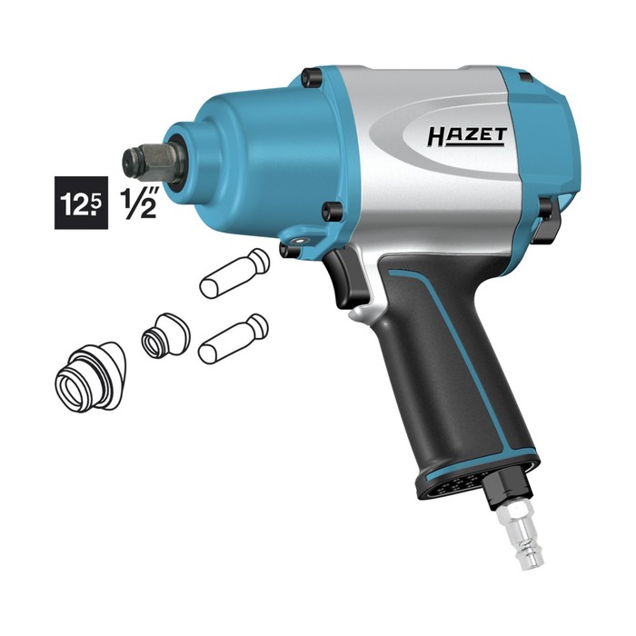 Гайковерт пневматический HAZET 9012-1 SPC/4, с набором головок, патрон 1/2&quot;, штуцер 1/4&quot;