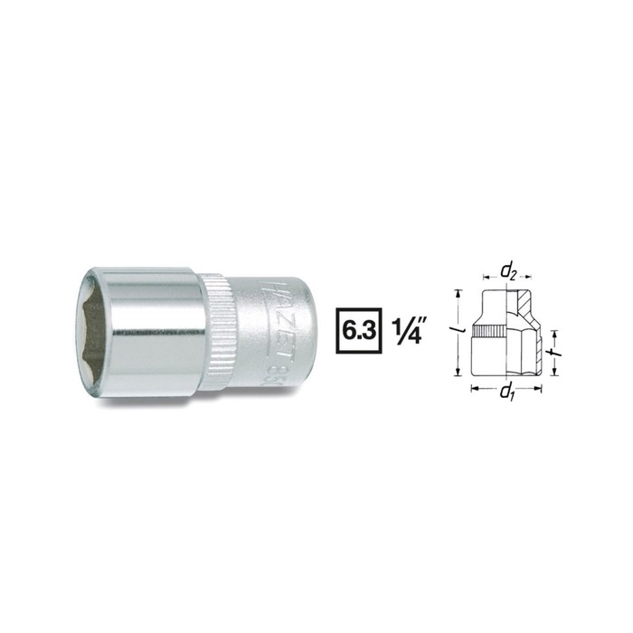 Головка торцевая HAZET 850-10, 1/4&quot;, 10 мм, 6 граней