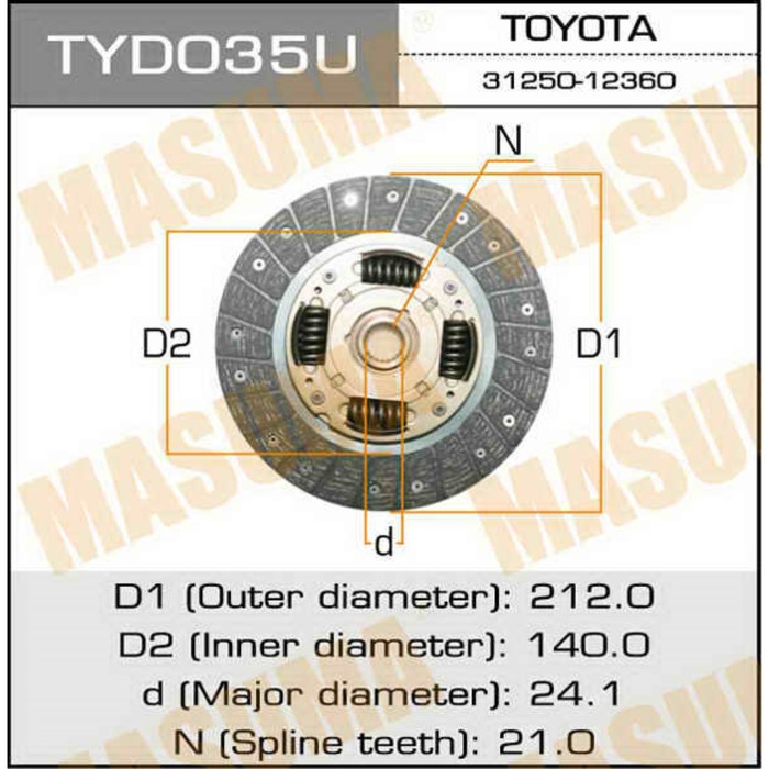 Диск сцепления Masuma  TYD035