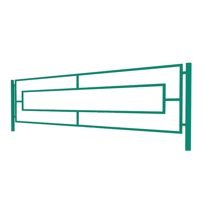 Ограждение декоративное, 50 х 200 см, 1 секция, металл, зелёное