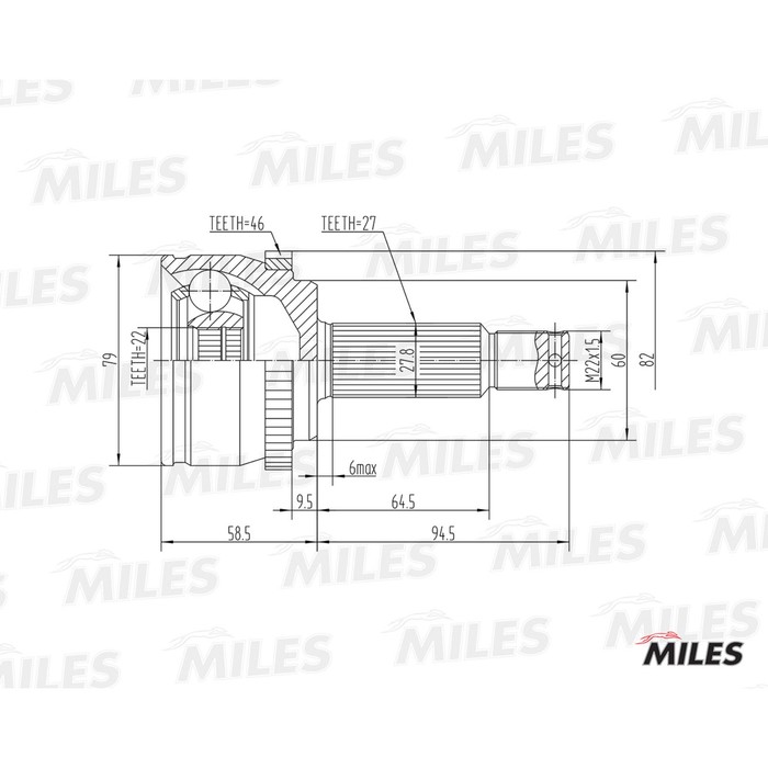 Шрус наружный MILES GA20167