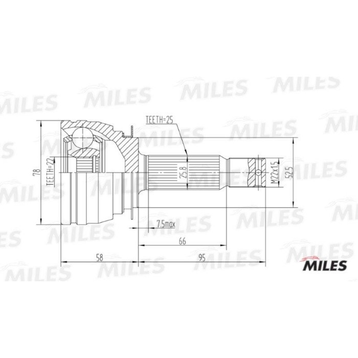 Шрус наружный MILES GA20160