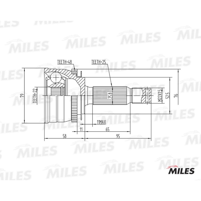 Шрус наружный MILES GA20165