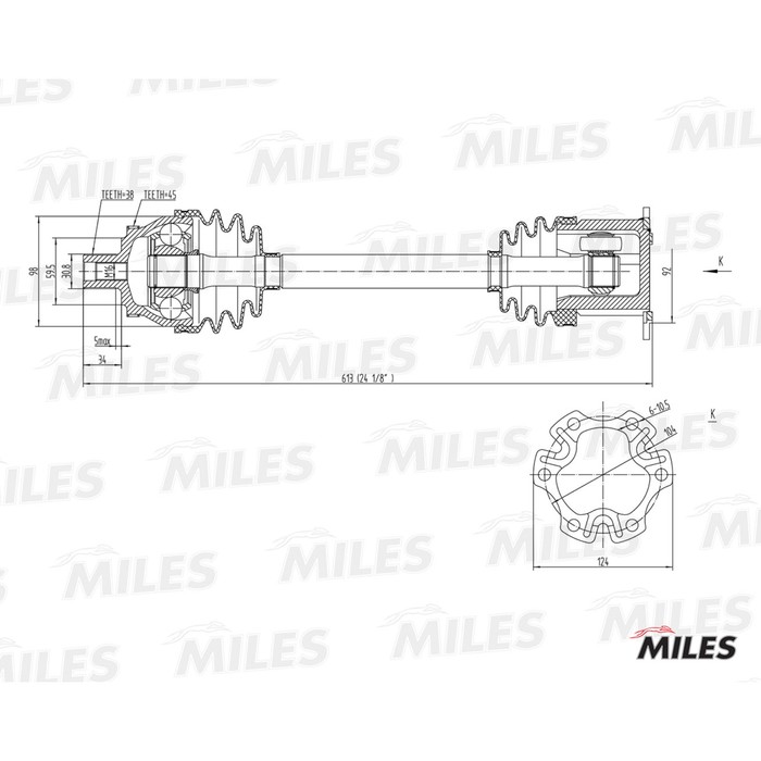 Привод колеса MILES GC02007