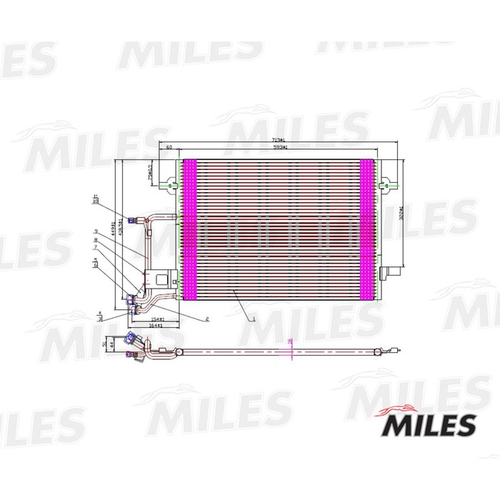 Радиатор кондиционера MILES ACCB024