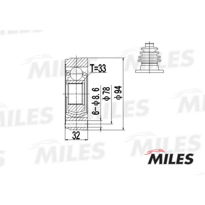 Шрус внутренний MILES GA10004