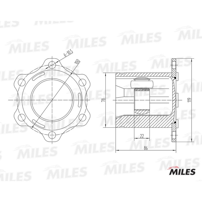 Шрус внутренний MILES GA10008