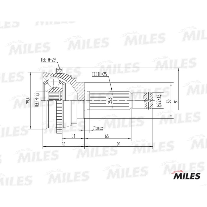 Шрус наружный MILES GA20161