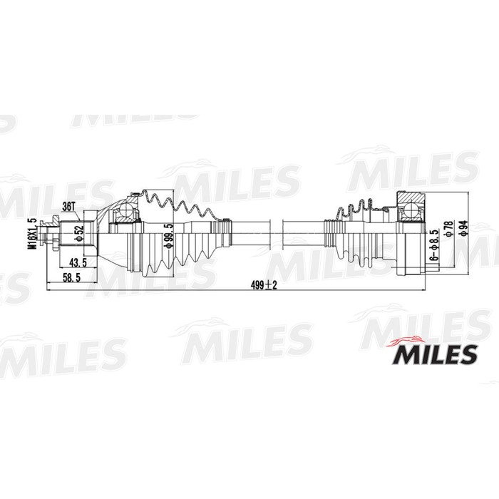 Привод колеса MILES GC01124