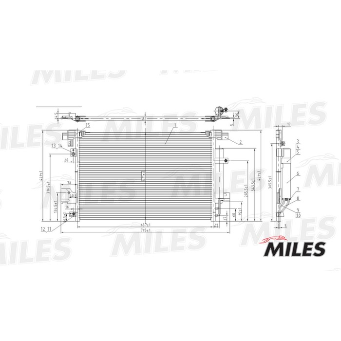 Радиатор кондиционера MILES ACCB007