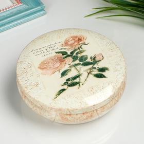 Box "Rose on cream" round