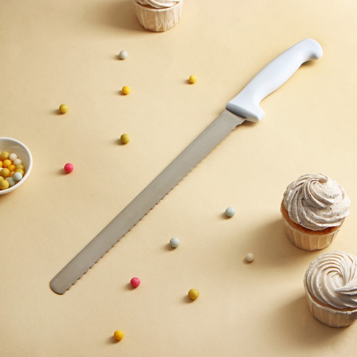 Нож для бисквита, крупные зубчики, ручка пластик, рабочая повер×ность 30 см (12») - фото 797889528