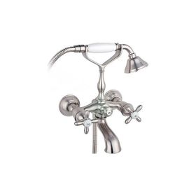 Смеситель для ванны Timo Ritz 0144Y silver cross, настенный, с лейкой и шлангом