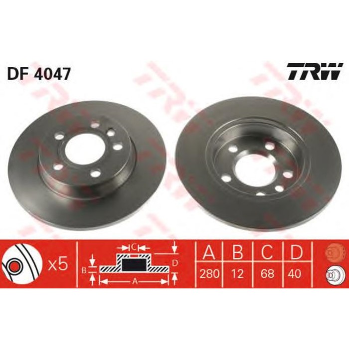 Диск тормозной  TRW DF4047